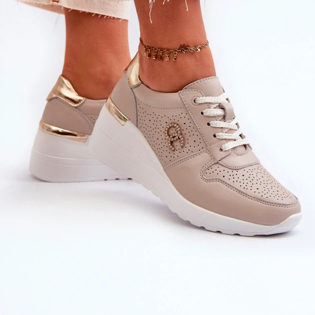 Жіночі снікери S.Barski LR810 36 Бежеві (5905677196764) - зображення 5