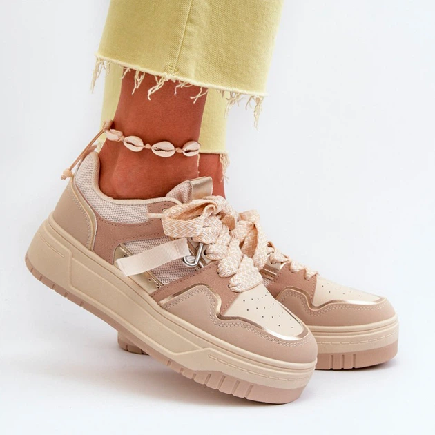 Жіночі снікери Moun 38 Бежеві (5905677180466) - зображення 4