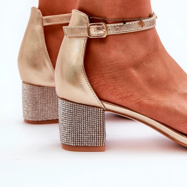 Жіночі босоніжки Wiatalia 37 Золотисті (5905677175424) - зображення 7