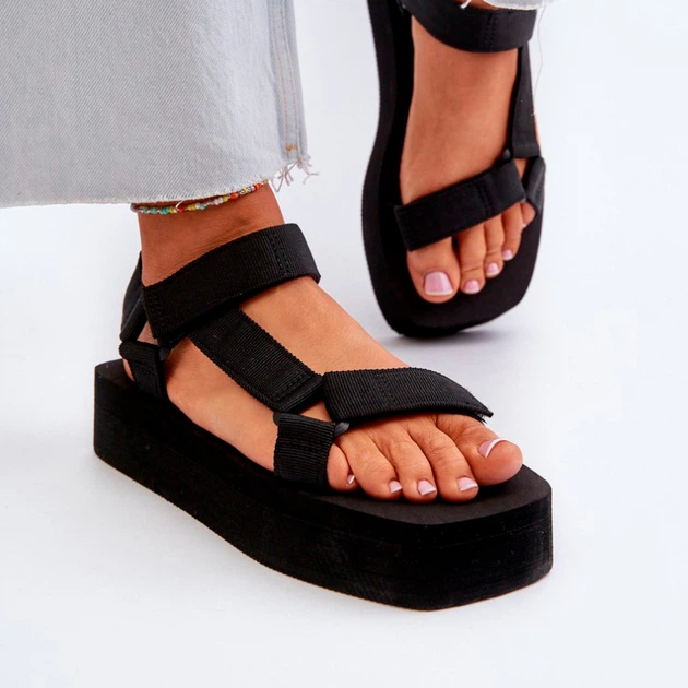 Sandały damskie na platformie Edireda 40 Czarne (5905677159981) - obraz 4
