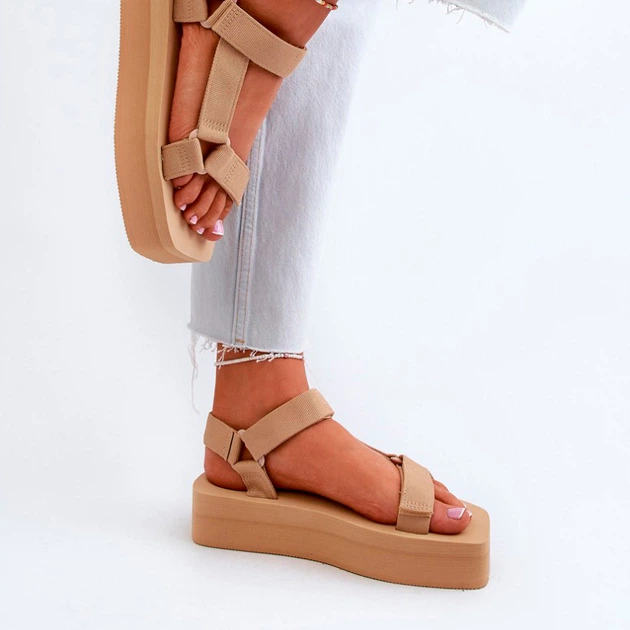 Sandały damskie na platformie Edireda 39 Beżowe (5905677160079) - obraz 7