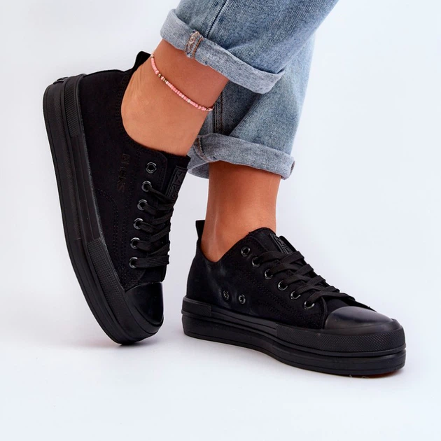 Trampki damskie na platformie Staneva 38 Czarne (5905677061369) - obraz 4