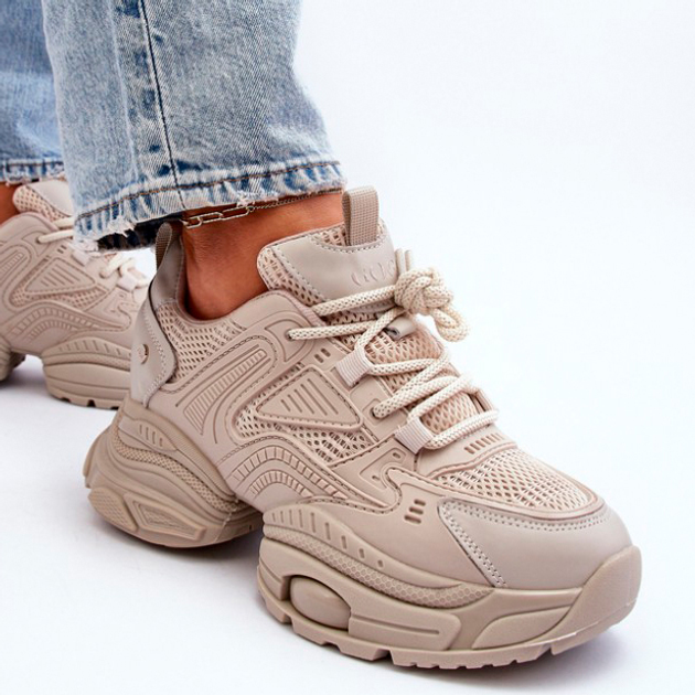 Sneakersy damskie na grubej podeszwie GOE NN2N4046 38 Beżowe (5903163998908) - obraz 6
