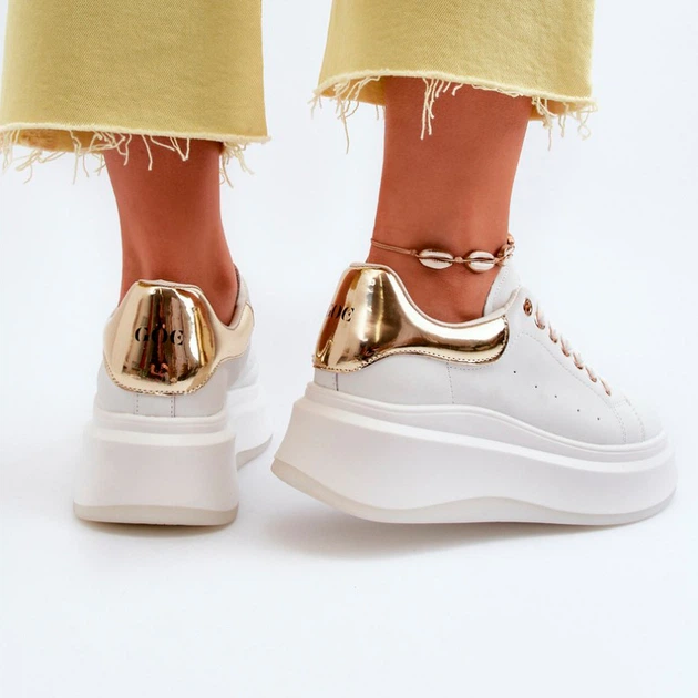 Жіночі снікери GOE NN2N4033 39 Білий/Золотистий (5903163998311) - зображення 6