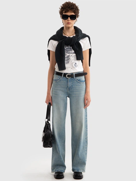 Jeansy rurki damskie z wysokim stanem Big Star Atrea 130 W27L32 Błękitne (5900714776206) - obraz 3