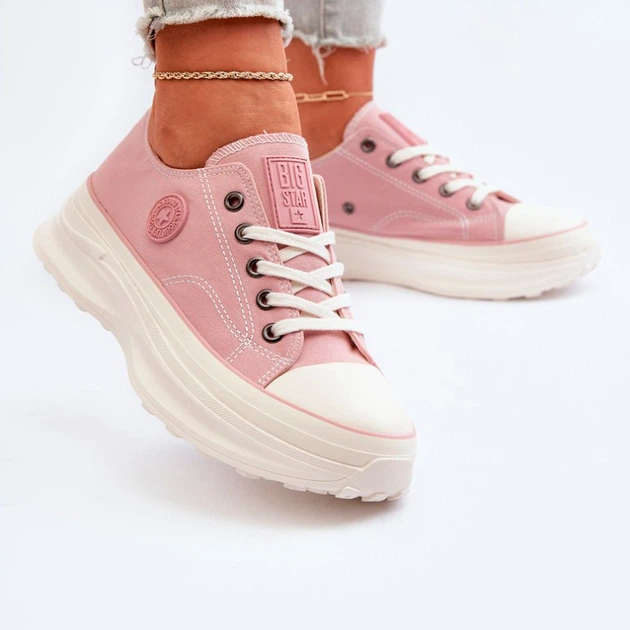 Жіночі кеди низькі Big Star NN274129 41 Рожеві (5900714752491) - зображення 4