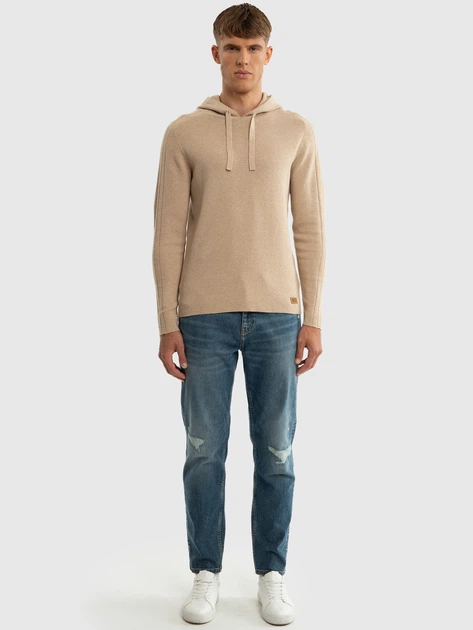 Sweter męski z kapturem Big Star Hoods 800 M Beżowy (5900714768164) - obraz 3