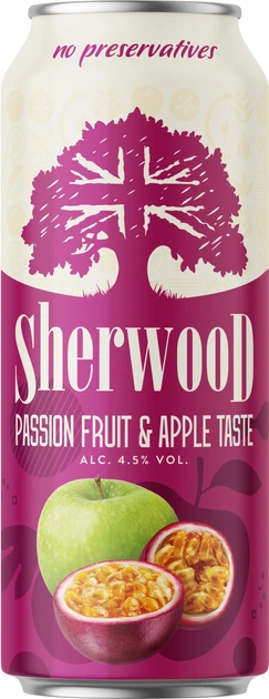 Упаковка смеси пива с соком Sherwood Passion Fruit & Apple светлое фильтрованное 4.5% 0.5 л x 24 шт. (4770301237165) - изображение 2