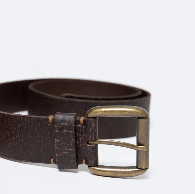 Ремінь чоловічий з натуральної шкіри Big Star Buffel 803 M Коричневий (5900714776800) - зображення 6
