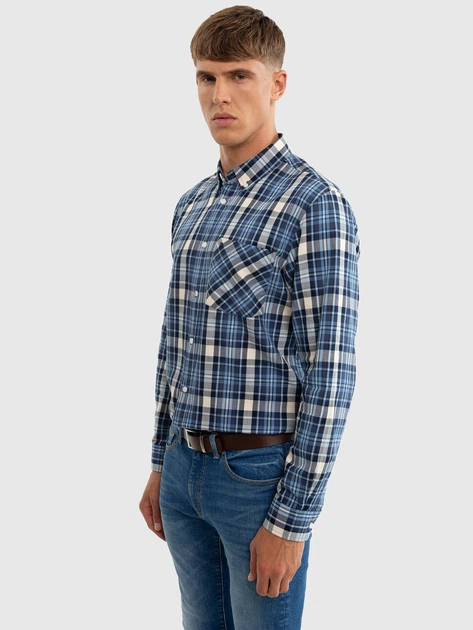 Сорочка бавовняна чоловіча Big Star Meroli 401 XL Синя (5900714768836) - зображення 5