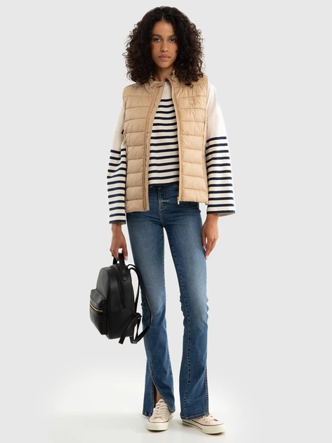 Теплий жилет короткий жіночий Big Star Trinoe 801 XL Бежевий (5900714776374) - зображення 2