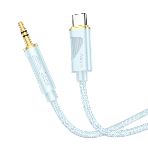 AUX кабель Hoco UPA30 Type-C to Jack 3.5 1m blue - Фото 1 AUX кабель Hoco UPA30 Type-C to Jack 3.5 1m blue - зображення 1