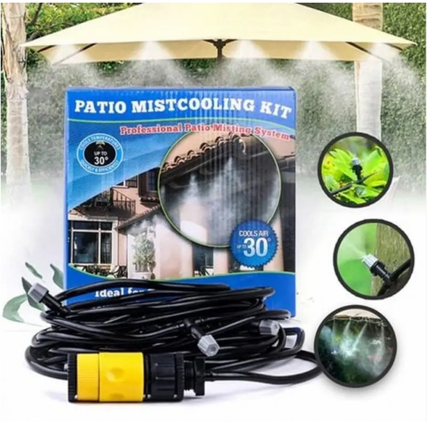 Система полива сада и огорода 15 м Patio Mist душ ороситель туманообразователь для беседок - Фото 5 Система полива сада и огорода 15 м Patio Mist душ ороситель туманообразователь для беседок - изображение 5