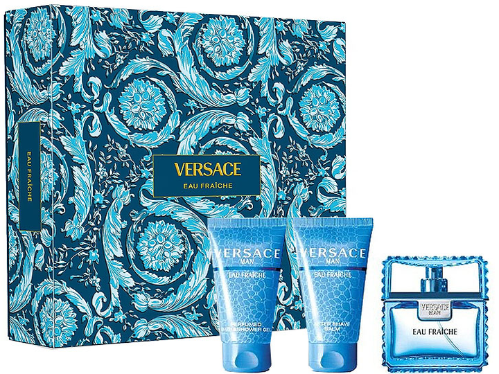 Zestaw męski Versace Woda toaletowa 50 ml + Żel pod prysznic 50 ml + Balsam po goleniu 50 ml (8011003889174) - obraz 1