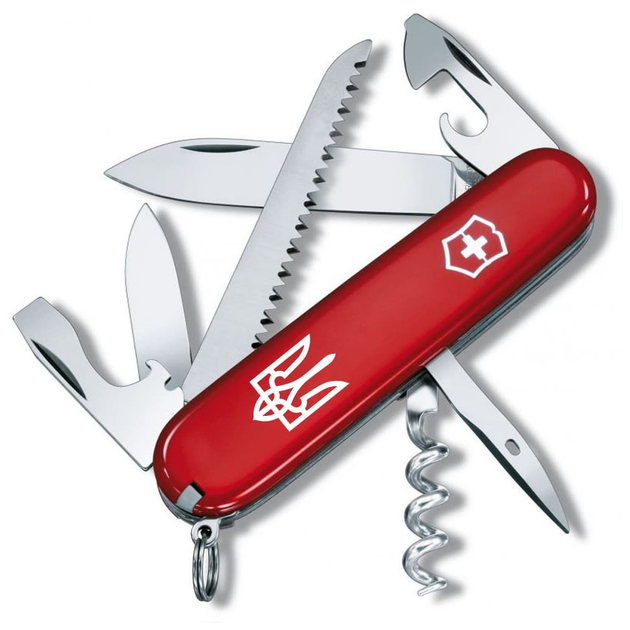 Ніж Victorinox Camper Ukraine Red "Тризуб білий" (1.3613_T0010u) - изображение 1