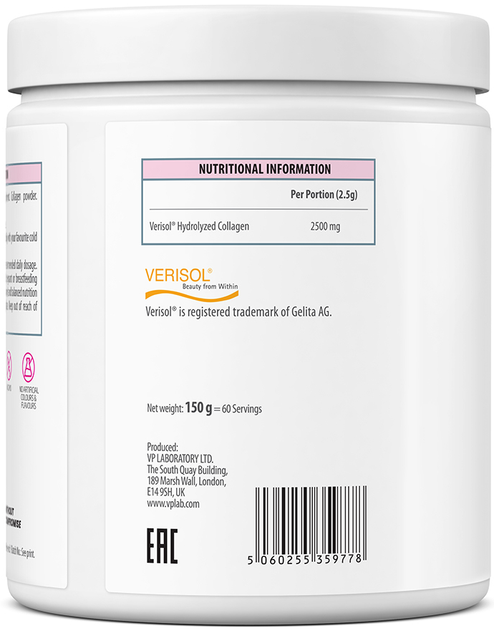 Suplement diety VPLab Beauty Collagen Peptides 150 g (5060255359778) - obraz 4