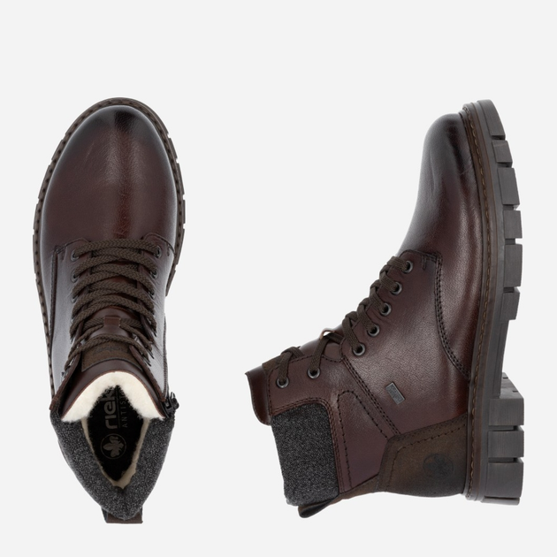 Zimowe trapery męskie skórzane RIEKER 32205-25 44 (9.5UK) 29 cm Brązowe (4061811003976) - obraz 10