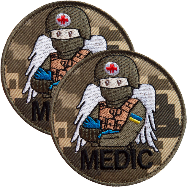 Набор шевронов на липучке IDEIA MEDIC 7.5х7.5 см 2 шт Пиксель (2200004853376) - изображение 1