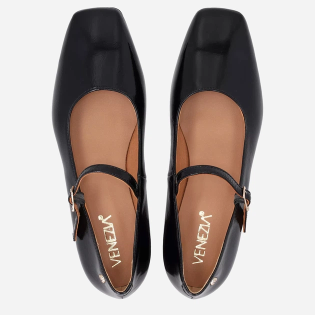 Baleriny damskie skórzane VENEZIA E002PABLOBA061 38 Czarne (5906140555668) - obraz 5