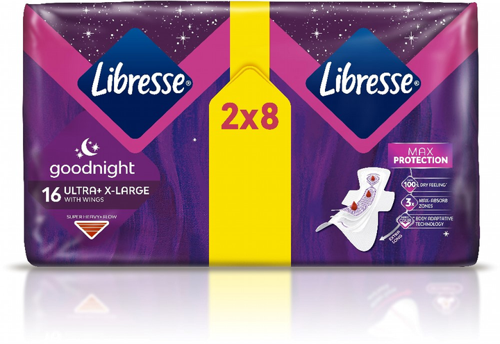 Прокладки гігієнічні Libresse Ultra Goodnight X-Large Нічні 7 крапель 16 шт (7322540984217) - зображення 2