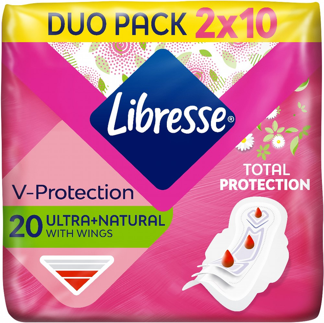Прокладки гігієнічні Libresse Ultra Natural 4 краплі 20 шт (7322540344011) - зображення 1