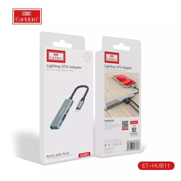 Адаптер, перехідник, кабель USB-хаб USB HUB — Earldom ET-HUB11 (048i) - зображення 7