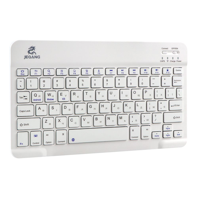 Беспроводная клавиатура JEQANG JB-330 ultra thin Touch wireless 78 клавиш Bluetooth V5.0 с кабелем Type-C White - изображение 3