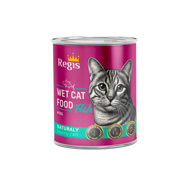 Упаковка влажного корма для кошек Regis с рыбой 415 г х 24 шт (4820261720020_24) - изображение 2