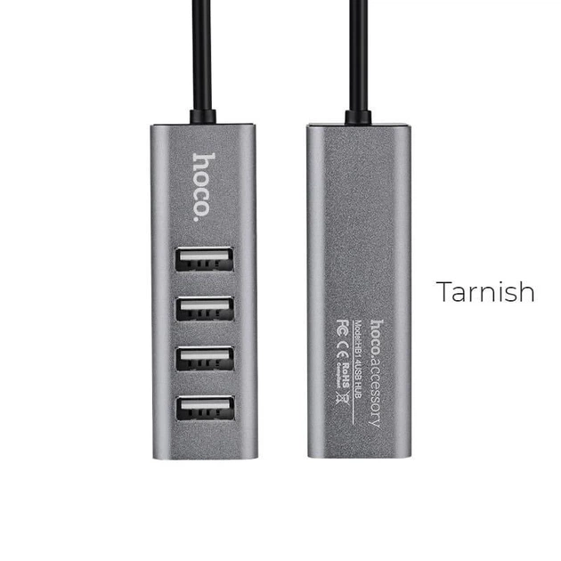 Хаб Hoco HB1 Line Machine USB To (4 USB) Silver - изображение 2
