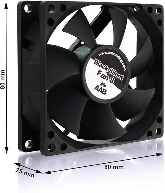 Бесшумный вентилятор AAB Cooling Black Silent Fan 8, 80 мм 3 шт - изображение 5