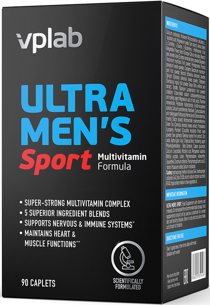 Multiwitaminy dla mężczyzn VPLab Ultra Men's Sport Multivitamin Formula 90 kapsułek (5060255351406) - obraz 2