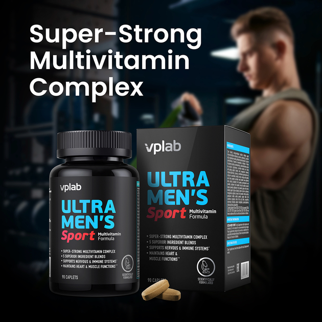 Multiwitaminy dla mężczyzn VPLab Ultra Men's Sport Multivitamin Formula 90 kapsułek (5060255351406) - obraz 9