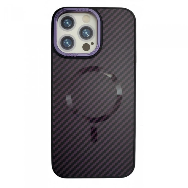 Чехол Berlia Armor Carbon для Apple iPhone 14 Pro Max бампер с MagSafe Purple - изображение 2