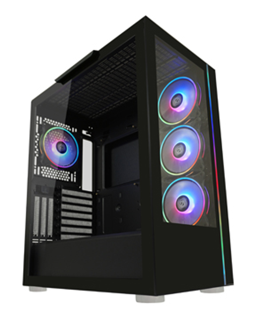 Obudowa LC-Power Gaming 808B Skylla_X ATX Miditower Black (LC-808B-ON) - obraz 2