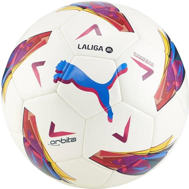 Футбольний м'яч Puma Orbita LaLiga 1 84108 01 розмір №5 Білий-рожевий-блакитний (4099683454305) - зображення 1