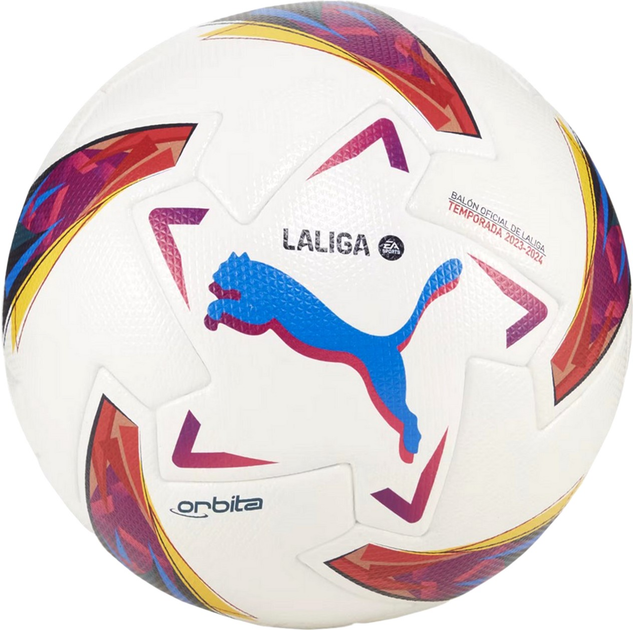 Футбольний м'яч Puma Orbita LaLiga 1 FIFA Quality 84106 01 розмір №5 Білий-червоний-синій (4099683456477) - зображення 1