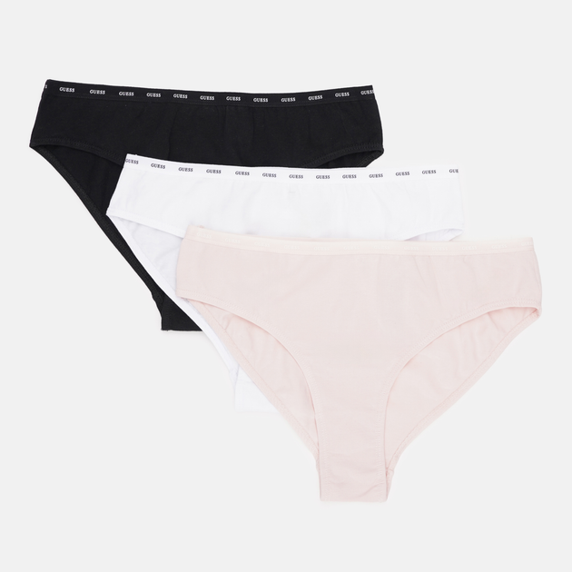 Набор трусиков слипов женских хлопковых Guess O4GG15-K6YW1-F68S L 3 шт PINK WHITE BLACK COM (7626101653247) - изображение 1