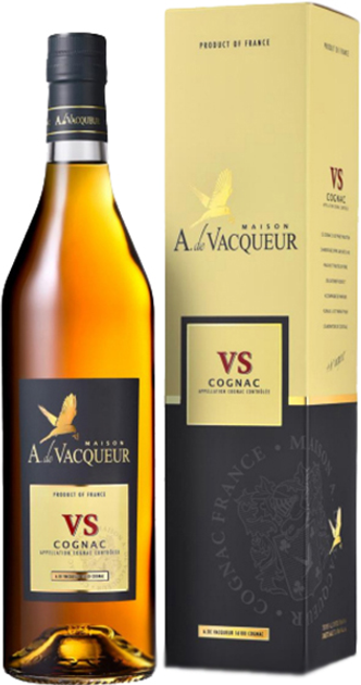 Коньяк Maison A. de Vacqueur Cognac VS 3 года выдержки 0.7 л 40% в подарочной упаковке (3760305860194) - изображение 1