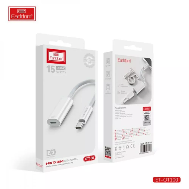 Переходник OTG USB C To 8-Pin Earldom ET-OT100 (077i) - Фото 5 Переходник OTG USB C To 8-Pin Earldom ET-OT100 (077i) - изображение 5