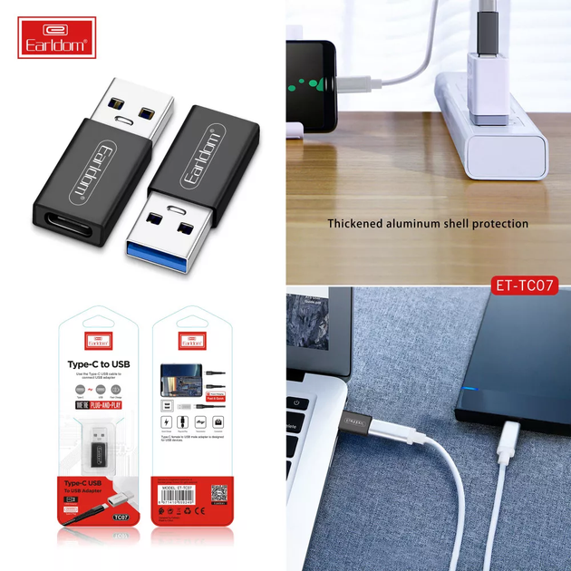 Переходник USB 3.1 to USB - C Earldom ET-TC07 (050i) - Фото 6 Переходник USB 3.1 to USB - C Earldom ET-TC07 (050i) - изображение 6