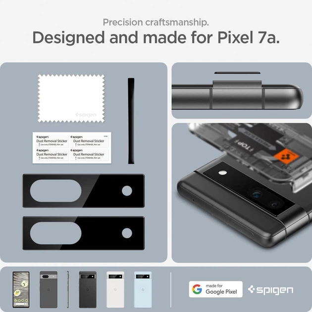 Захисне скло Spigen для камери Pixel 7a - EZ Fit Optik (2шт), Black (AGL05970) 4773879 - зображення 4