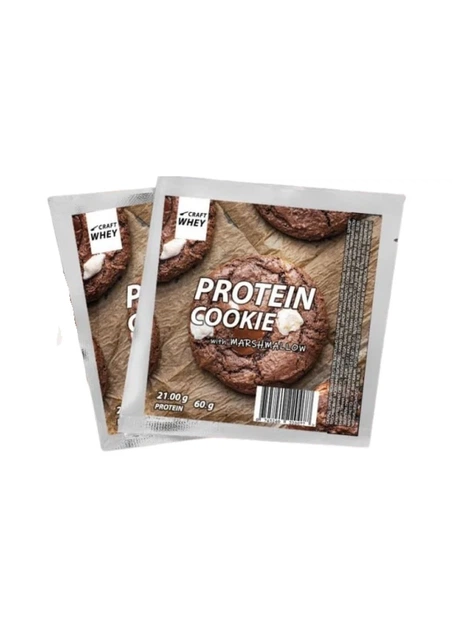 Печенье протеиновое зефир Craft Whey Protein cookie Marshmallow 60gr - Фото 2 Печенье протеиновое зефир Craft Whey Protein cookie Marshmallow 60gr - изображение 2