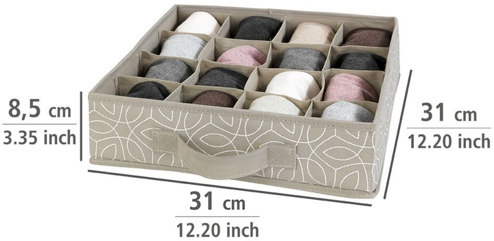Organizer do szafy Wenko Balance 16 kieszonek Beżowy 8.5x31x31 cm (4008838254431) - obraz 5