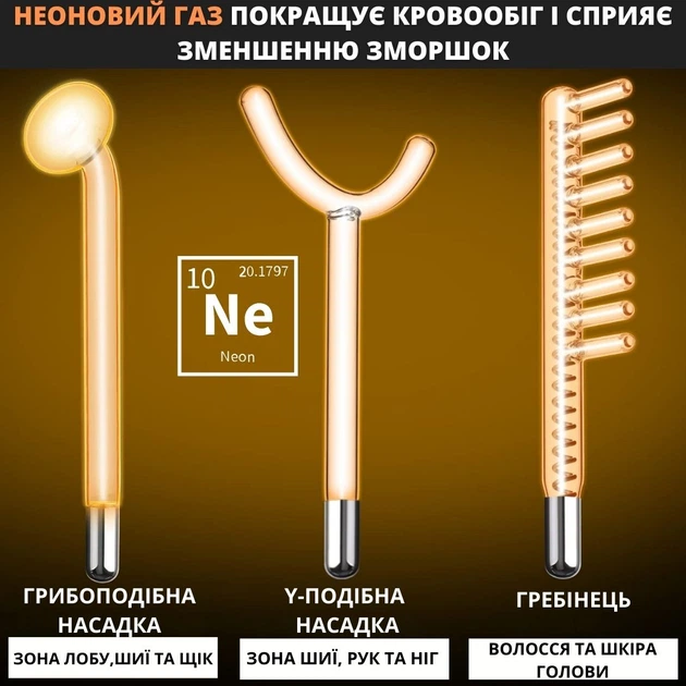 FD TREATMENT 6本セット Дарсонваль AIMED Lift Skin Pro Black Edition с 6 насадками Черный