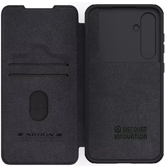 Кожаный чехол-книжка Nillkin Qin Pro Camshield для Samsung Galaxy S24 FE (Черный) (205910) - изображение 5