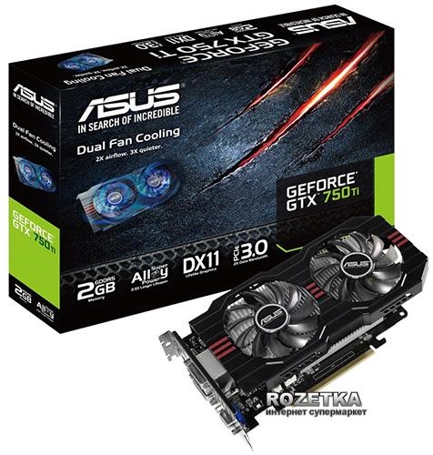 Asus PCI-Ex GeForce GTX 750 Ti 2048MB GDDR5 (128bit) (1020/5400) (2 x DVI, HDMI, VGA) (GTX750TI-2GD5) - изображение 2