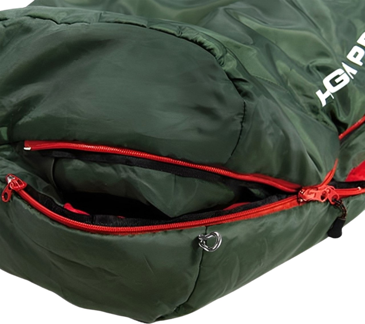 Śpiwór High Peak Ultra Pak 500 Eco 205 x 75 x 50 cm Zielono-czerwony (4001690232548) - obraz 3