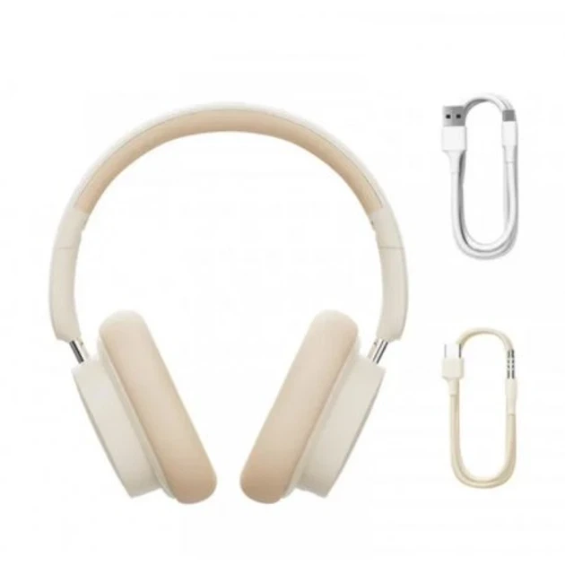 Беспроводные накладные Bluetooth наушники Baseus Bowie D05 Creamy white (NGTD020202) - изображение 5