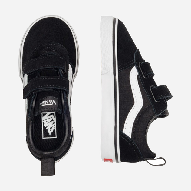 Дитячі кеди для хлопчика Vans TD Ward V VN0A4BTFIJU 26 Чорні з білим (193394026968) - зображення 4