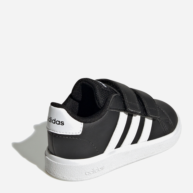Sneakersy chłopięce na rzepy adidas Grand Court 2.0 CF GW6523 22 Czarne z białym (4065426050745) - obraz 4